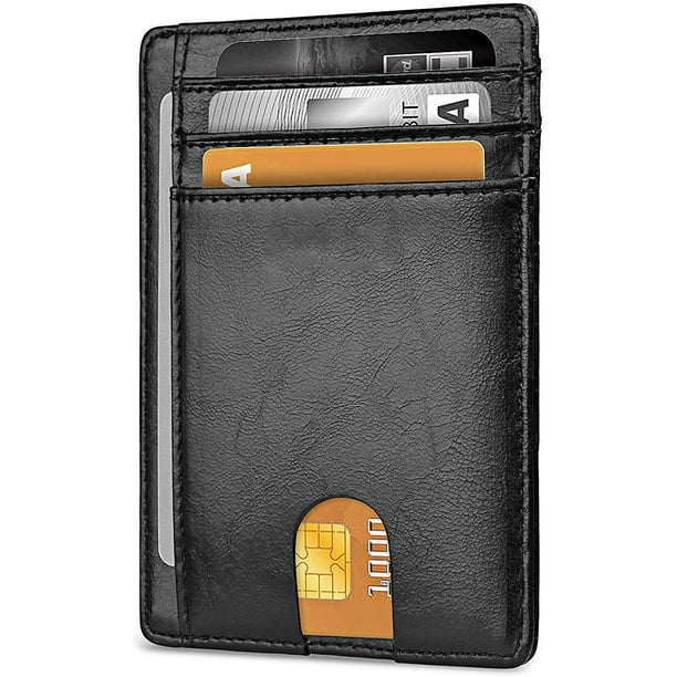 Minimalist Leather RFID Long Wallet Men Slim Cards Tickets Holder Purse to Son